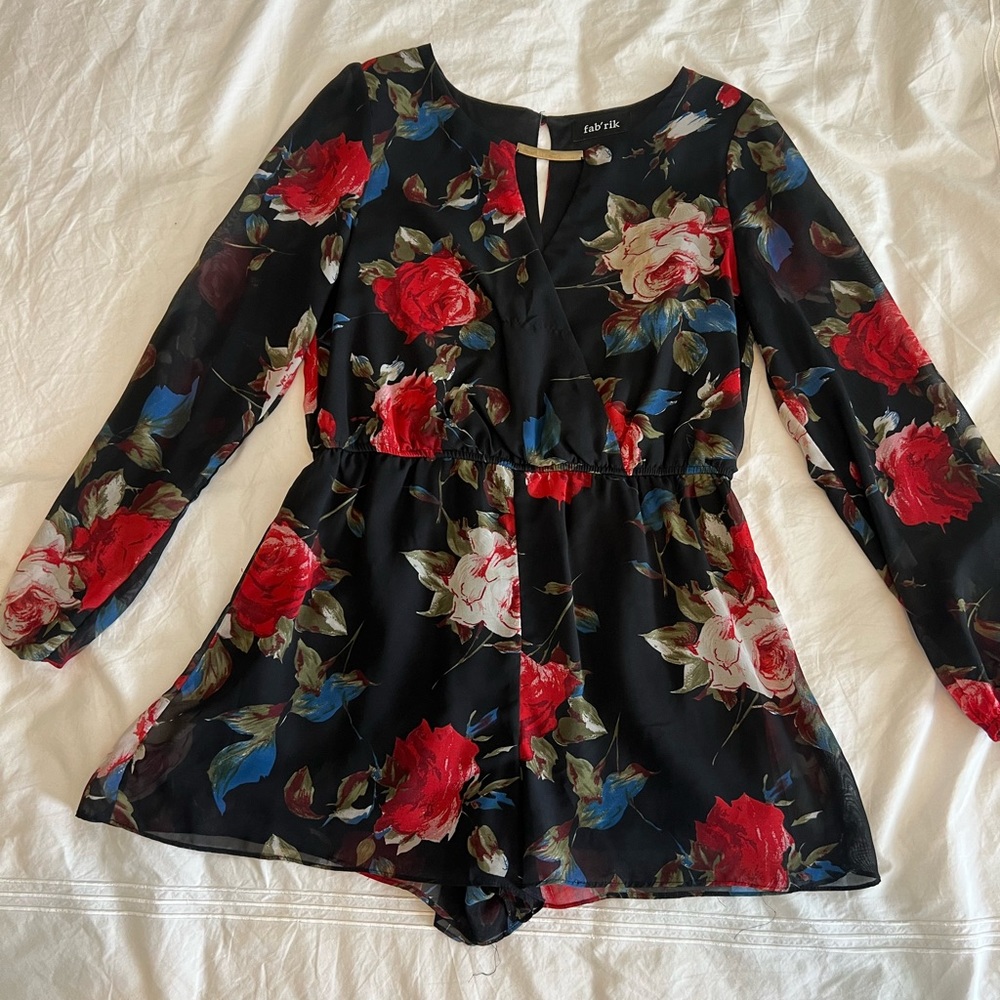 Black rose romper
